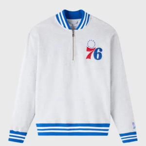OVO NBA PHILADELPHIA 76ERS QUARTER-ZIP MOCKNECK SWEATSHIRT