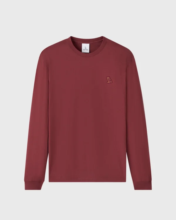 OVO X CLASSIC LONG-SLEEVE T-SHIRT BURGUNDY
