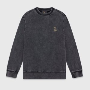 OVO MUSKOKA GARMENT DYED CREWNECK BLACK