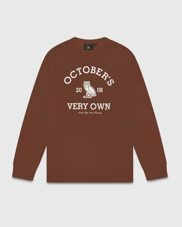 Ovo x Collegiate Crewneck Sweatshirt-Brown