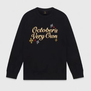 POM POM SCRIPT CREWNECK BLACK