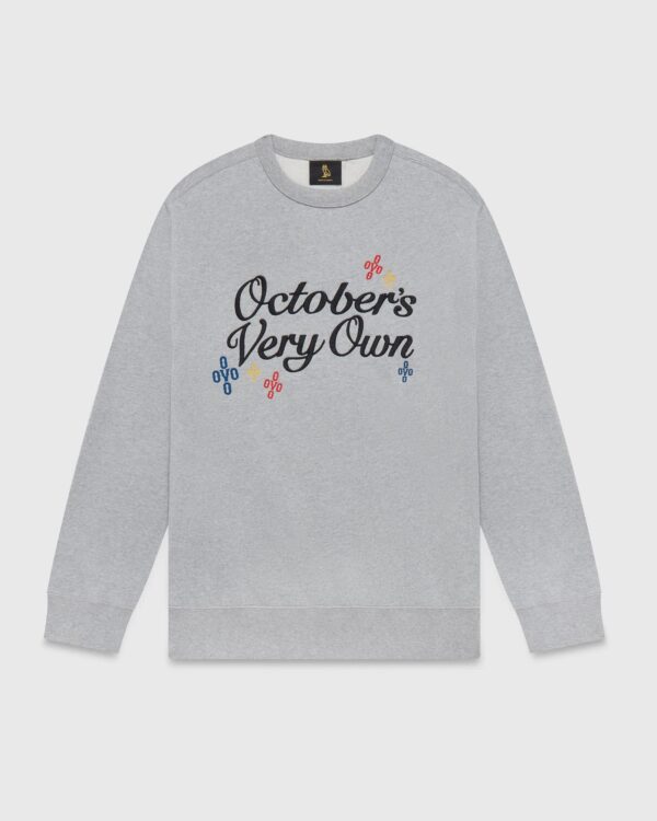 OVO POM POM SCRIPT CREWNECK GRAY