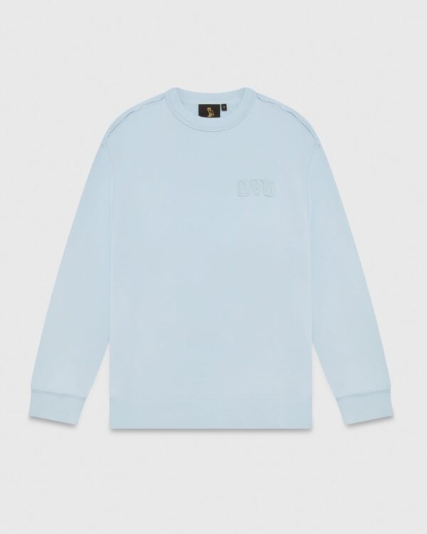 RAW EDGE ARCH LOGO CREWNECK PALE BLUE